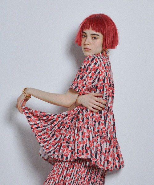 manana suerte（マニャーナスエルテ）の「オリジナルプリントティアードブラウス（シャツ/ブラウス・レディース・ブルー/レッド・FREE）」の11枚目の写真