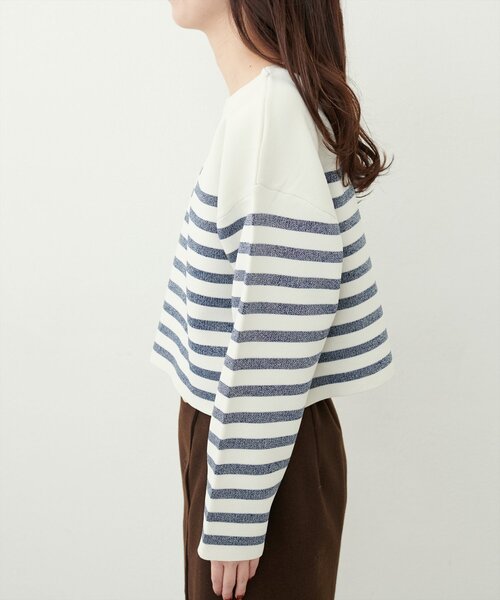 natural couture（ナチュラルクチュール）の「【WEB限定】ボーダージャガード長袖プルオーバー（ニット/セーター・レディース・ピンク/イエロー/ネイビー/グレー・FREE）」の22枚目の写真