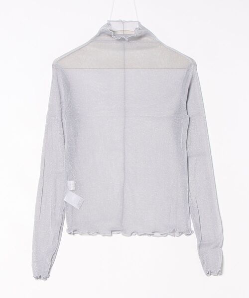 MILLION CARATS（ミリオンカラッツ）の「繊細なシアー素材にラメを散りばめた、どんなコーデも格上げするシアーラメ同色メロウトップス（シャツ/ブラウス・レディース・ブラック/オフホワイト・FREE）」の12枚目の写真