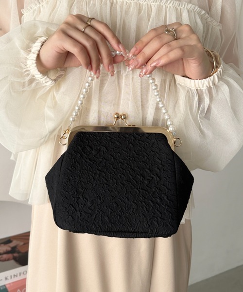セール】2wayがま口パールチェーンパーティーバッグ（クラッチバッグ