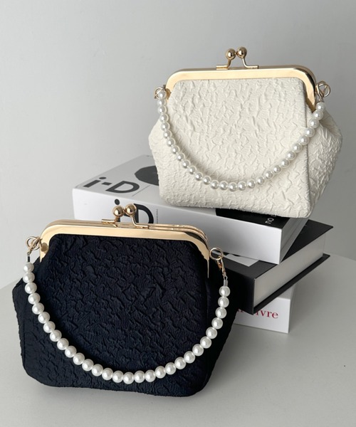 セール】2wayがま口パールチェーンパーティーバッグ（クラッチバッグ