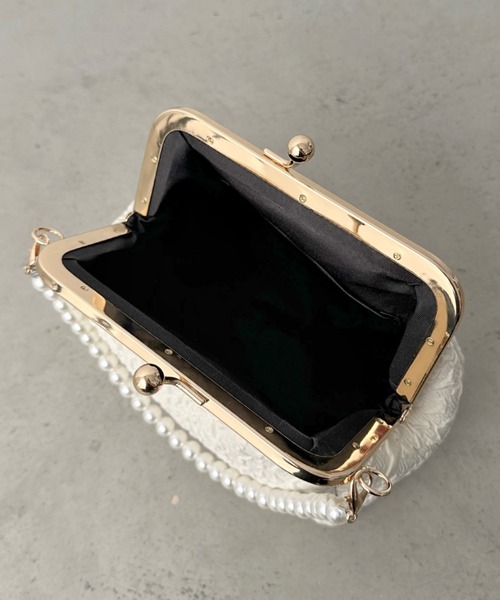 セール】2wayがま口パールチェーンパーティーバッグ（クラッチバッグ