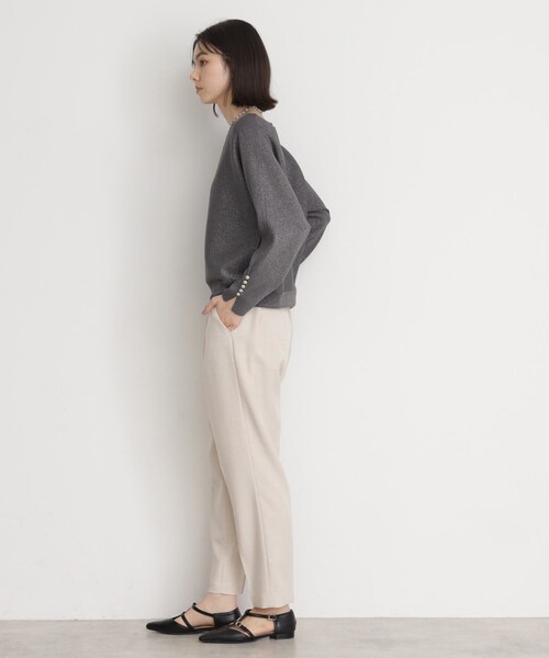 THE SHOP TK （ザ ショップ ティーケー ）の「ドルマン袖釦ニット【洗濯機OK】（ニット/セーター・レディース・ピンク/スミクロ/ライトグリーン/ナチュラル・12/13）」の6枚目の写真