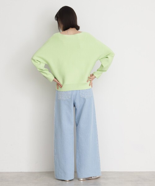 THE SHOP TK （ザ ショップ ティーケー ）の「ドルマン袖釦ニット【洗濯機OK】（ニット/セーター・レディース・ピンク/スミクロ/ライトグリーン/ナチュラル・12/13）」の10枚目の写真