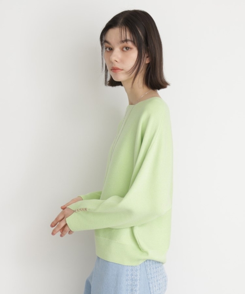 THE SHOP TK （ザ ショップ ティーケー ）の「ドルマン袖釦ニット【洗濯機OK】（ニット/セーター・レディース・ピンク/スミクロ/ライトグリーン/ナチュラル・12/13）」の12枚目の写真