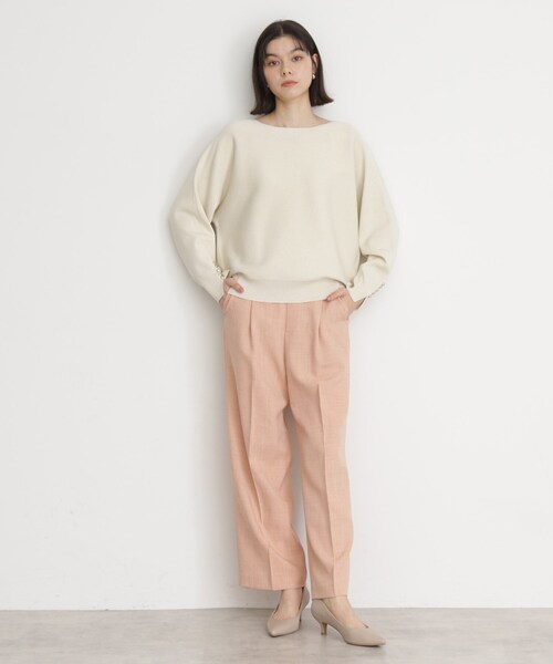 THE SHOP TK （ザ ショップ ティーケー ）の「ドルマン袖釦ニット【洗濯機OK】（ニット/セーター・レディース・ピンク/スミクロ/ライトグリーン/ナチュラル・12/13）」の14枚目の写真