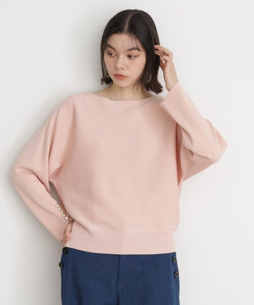 THE SHOP TK （ザ ショップ ティーケー ）の「ドルマン袖釦ニット【洗濯機OK】（ニット/セーター・レディース・ピンク/スミクロ/ライトグリーン/ナチュラル・12/13）」の19枚目の写真