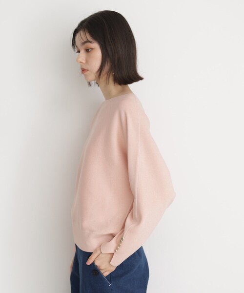 THE SHOP TK （ザ ショップ ティーケー ）の「ドルマン袖釦ニット【洗濯機OK】（ニット/セーター・レディース・ピンク/スミクロ/ライトグリーン/ナチュラル・12/13）」の20枚目の写真