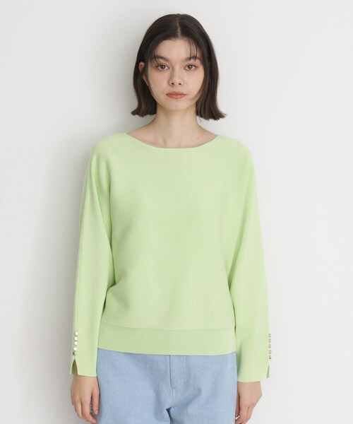 THE SHOP TK （ザ ショップ ティーケー ）の「ドルマン袖釦ニット【洗濯機OK】（ニット/セーター・レディース・ピンク/スミクロ/ライトグリーン/ナチュラル・12/13）」の22枚目の写真