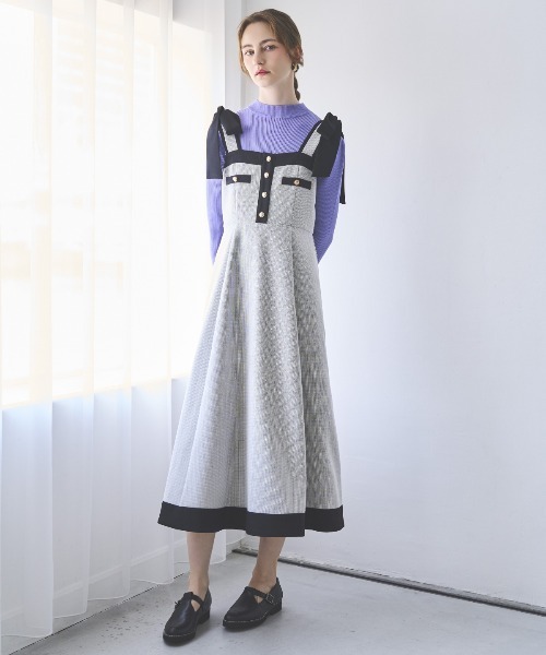 セール】ラメツイードジャンスカ（ジャンパースカート）｜AND COUTURE