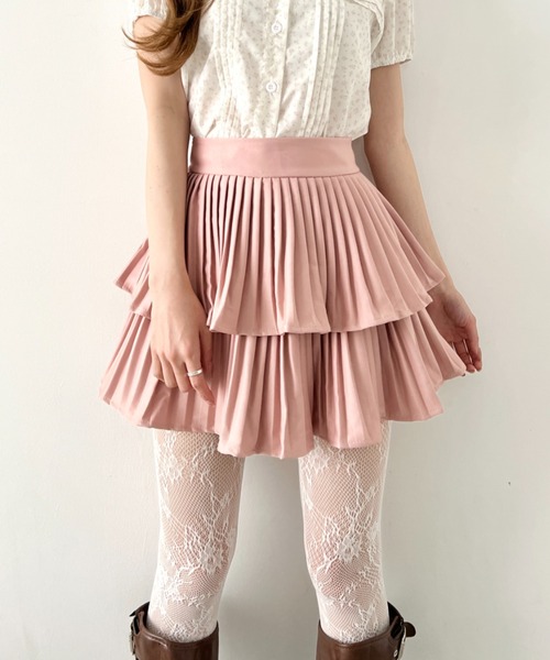 Loueme（ルエム）の「プリーツフリルスカート（スカート・レディース・ホワイト/ブラック/ピンク・M）」の3枚目の写真