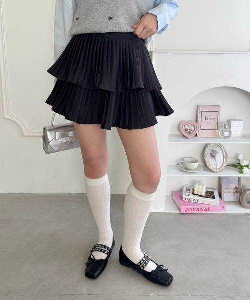 Loueme（ルエム）の「プリーツフリルスカート（スカート・レディース・ホワイト/ブラック/ピンク・M）」の8枚目の写真