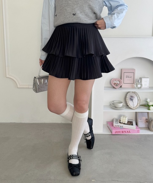Loueme（ルエム）の「プリーツフリルスカート（スカート・レディース・ホワイト/ブラック/ピンク・M）」の7枚目の写真