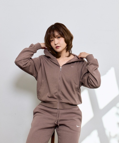 ナイキ スウェットパーカー レディース NIKE チル テリー FN2420 BRN 送料無料 新作 綿混 3L NIKE ナイキ スウェットパーカー レディース チル テリー ルーズ
