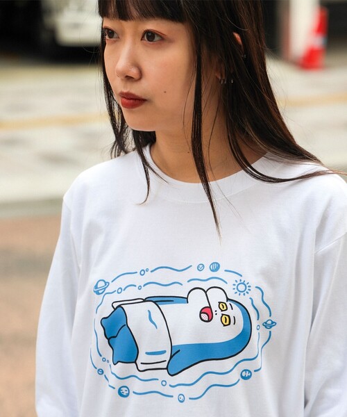 tシャツ イルカのイルカくん × SAUNAS / サウピー Long Sleeve Tee Shirt レディース メンズ イルカのイルカくん × SAUNAS / サウピー Long Sleeve Tee Shirt
