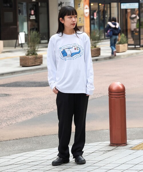 イルカのイルカくん × SAUNAS / サウピー Long Sleeve Tee Shirt