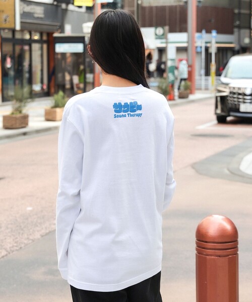 tシャツ イルカのイルカくん × SAUNAS / サウピー Long Sleeve Tee Shirt レディース メンズ イルカのイルカくん × SAUNAS / サウピー Long Sleeve Tee Shirt