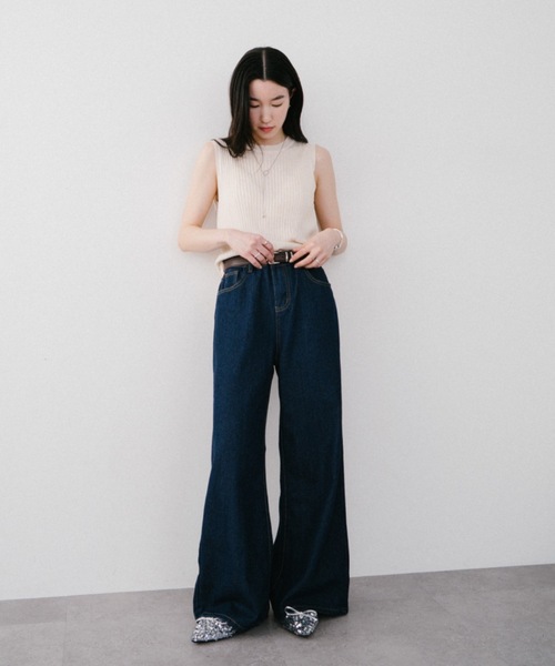 DRWCYS（ドロシーズ）の「ワイドデニムパンツ（デニムパンツ・レディース・ブルー・SMALL/MEDIUM）」の2枚目の写真