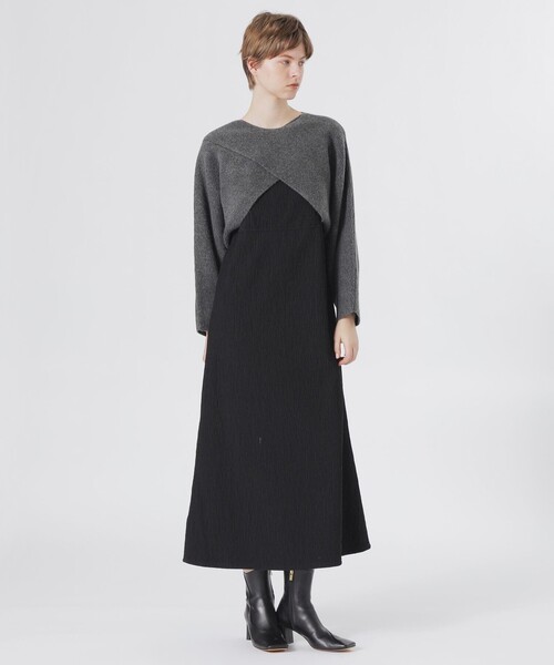 LOVELESS（ラブレス）の「ニットコンビワンピース（ワンピース・レディース・グレー系その他2/ブラック/ベージュ系その他3・34/36）」の4枚目の写真