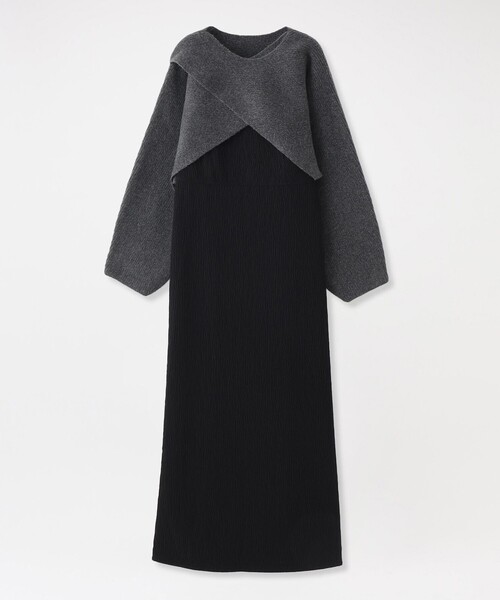 LOVELESS（ラブレス）の「ニットコンビワンピース（ワンピース・レディース・グレー系その他2/ブラック/ベージュ系その他3・34/36）」の9枚目の写真