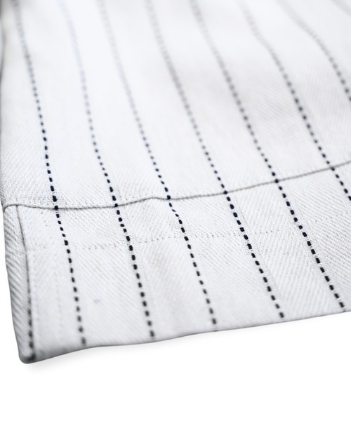 my beautiful landlet（マイビューティフルランドレット）の「【my beautiful landlet】 DOBBY STRIPE / HERRINGBONE COVERALL JACKET（カバーオール・メンズ・ライトグレー/ブラック・1/0）」の17枚目の写真