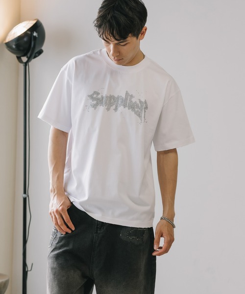 SUPPLIER（サプライヤー）の「SUPPLIER/サプライヤー Splash Rhinestone Iron Logo Tee ラインストーンTシャツ（Tシャツ/カットソー・メンズ・ブラック/ブルー/ホワイト・XL/L/M）」の2枚目の写真