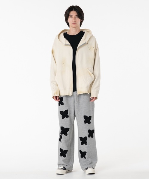 DISCOVERED（ディスカバード）の「DEVIL EAR DAMAGE HOODIE（パーカー・メンズ・オフホワイト/ブラック・3/1）」の3枚目の写真