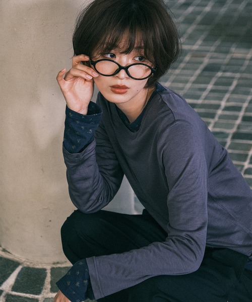 MUHET（ミュエータ）の「【SET ITEM / セットアイテム】sheer long t-shirt / シアーロンTセット（Tシャツ/カットソー・レディース・ライトブルー/チャコールグレー/レッド/イエロー・FREE）」の18枚目の写真