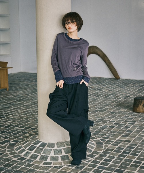 MUHET（ミュエータ）の「【SET ITEM / セットアイテム】sheer long t-shirt / シアーロンTセット（Tシャツ/カットソー・レディース・ライトブルー/チャコールグレー/レッド/イエロー・FREE）」の19枚目の写真