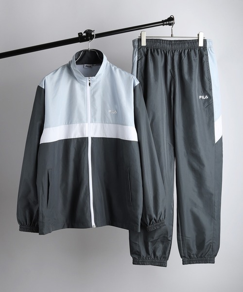 FILA（フィラ）の「FILA 裏メッシュ デュスポ生地 切替ウインドセットアップ（ルームウェア/パジャマ・メンズ・ブラック/ネイビー/ブラック系その他/ネイビー系1/ネイビー系/ネイビー系2/ブラック系その他3/チャコールグレー・M/L/LL）」の4枚目の写真