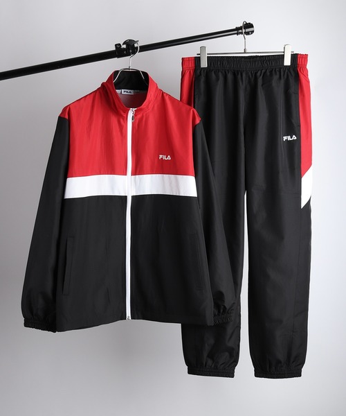 FILA（フィラ）の「FILA 裏メッシュ デュスポ生地 切替ウインドセットアップ（ルームウェア/パジャマ・メンズ・ブラック/ネイビー/ブラック系その他/ネイビー系1/ネイビー系/ネイビー系2/ブラック系その他3/チャコールグレー・M/L/LL）」の3枚目の写真