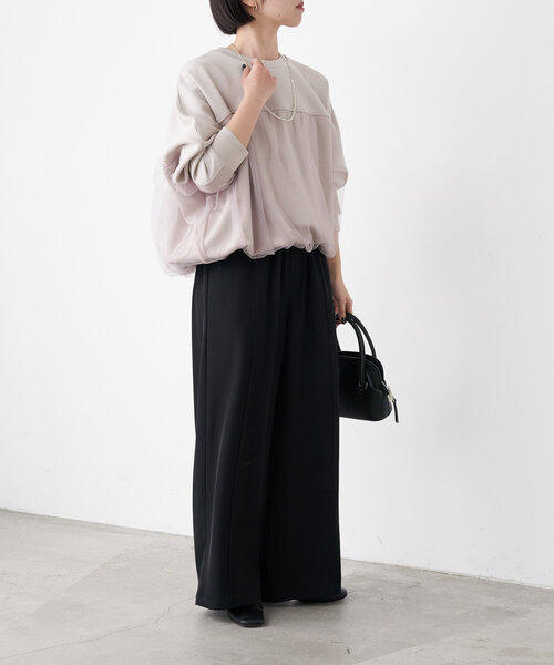 Jena espace merveilleux（ジェナ　エスパスメルヴェイユ）の「【きれい見え／サイズ展開あり】トロミイージーパンツ（その他パンツ・レディース・ブラック/グレー/オフホワイト・2/1）」の20枚目の写真