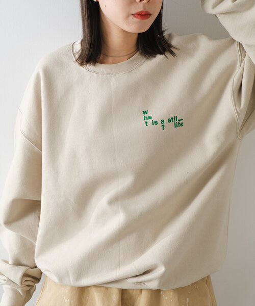 WHIMSIC（ウィムジック）の「【WHIMSIC】ロゴプリントスウェット”SILENCE IS VIOLENC”（スウェット・レディース・グレー/サンドベージュ・FREE）」の14枚目の写真