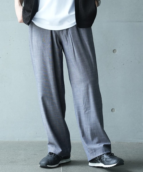 UNION STATION（ユニオンステーション）の「*WEB限定  テーパードリラックスワイドパンツ（スラックス・メンズ・ライトブルー/ブラック/ネイビー・M/L）」の3枚目の写真