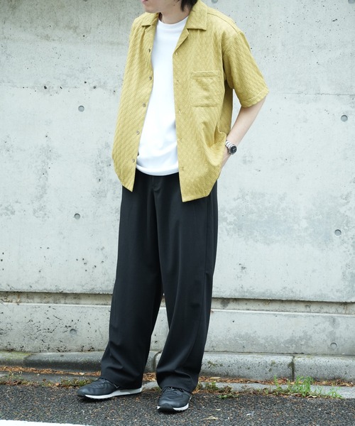 UNION STATION（ユニオンステーション）の「*WEB限定  テーパードリラックスワイドパンツ（スラックス・メンズ・ライトブルー/ブラック/ネイビー・M/L）」の7枚目の写真