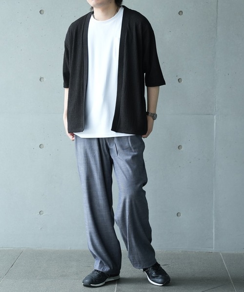 UNION STATION（ユニオンステーション）の「*WEB限定  テーパードリラックスワイドパンツ（スラックス・メンズ・ライトブルー/ブラック/ネイビー・M/L）」の11枚目の写真