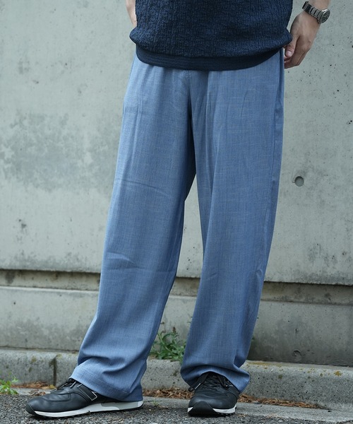 UNION STATION（ユニオンステーション）の「*WEB限定  テーパードリラックスワイドパンツ（スラックス・メンズ・ライトブルー/ブラック/ネイビー・M/L）」の13枚目の写真