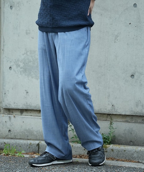 UNION STATION（ユニオンステーション）の「*WEB限定  テーパードリラックスワイドパンツ（スラックス・メンズ・ライトブルー/ブラック/ネイビー・M/L）」の14枚目の写真