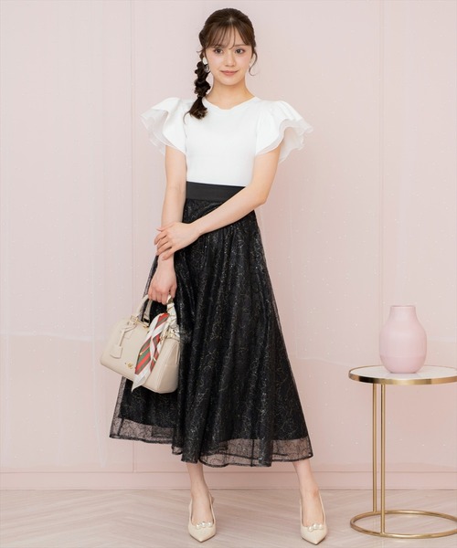 WILLSELECTION（ウィルセレクション）の「スパンコール付きチュールスカート（スカート・レディース・ピンク/ライトベージュ/ブラック/サックスブルー・FREE）」の9枚目の写真