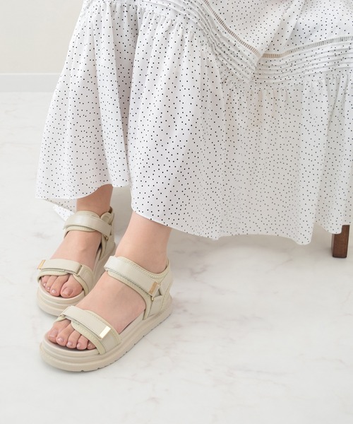 Bridget Birkin（ブリジットバーキン）の「【Bridget Birkin】ダブルベルト厚底スポーツサンダル(552122)（サンダル・レディース・ブラック/アイボリー/ベージュ・S/M/L/LL）」の9枚目の写真