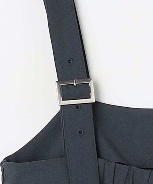 CITEN（シテン）の「＜CITEN＞Iラインワイドストラップワンピース（ジャンパースカート・レディース・ブラック/ダークグレー・FREE）」の12枚目の写真