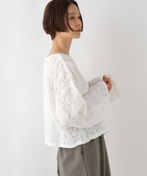 LEPSIM(レプシィム)の「総レースショートプルオーバー 323428(Tシャツ/カットソー・レディース・ブラック/オフホワイト/マスタード・FREE)」の22枚目の写真