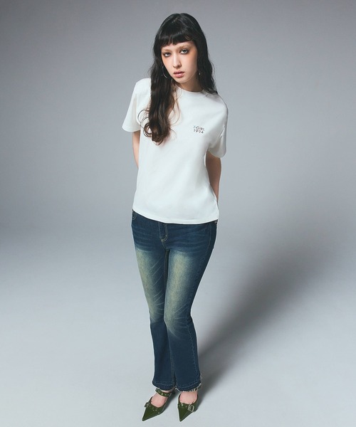 X-girl（エックスガール）の「BUTTERFLY POCKET SKINNY DENIM PANTS（デニムパンツ・レディース・グレー/インディゴブルー・XS/S/M）」の7枚目の写真