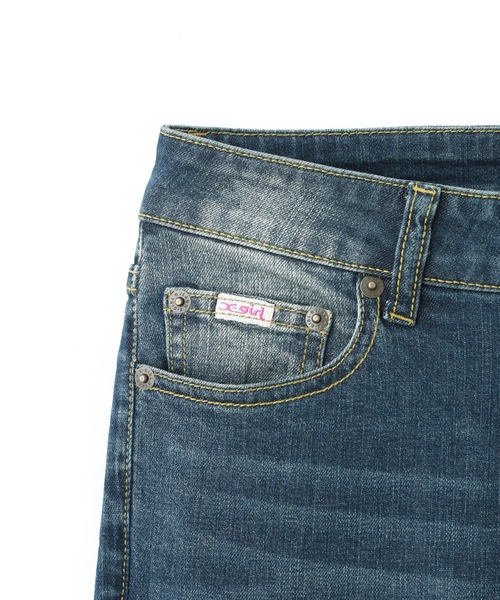 X-girl（エックスガール）の「BUTTERFLY POCKET SKINNY DENIM PANTS（デニムパンツ・レディース・グレー/インディゴブルー・XS/S/M）」の18枚目の写真