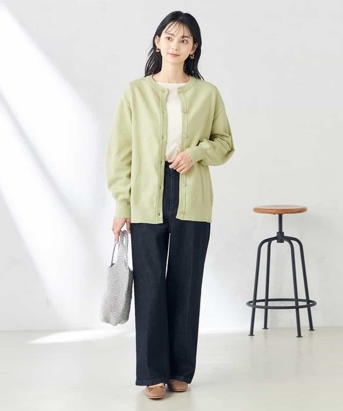 a.v.v(アーヴェヴェ)の「スウェットライククルーネックニットカーディガン(カーディガン/ボレロ・レディース・ミント/グレー系その他/チャコールグレー・36/34/38/40/42)」の6枚目の写真