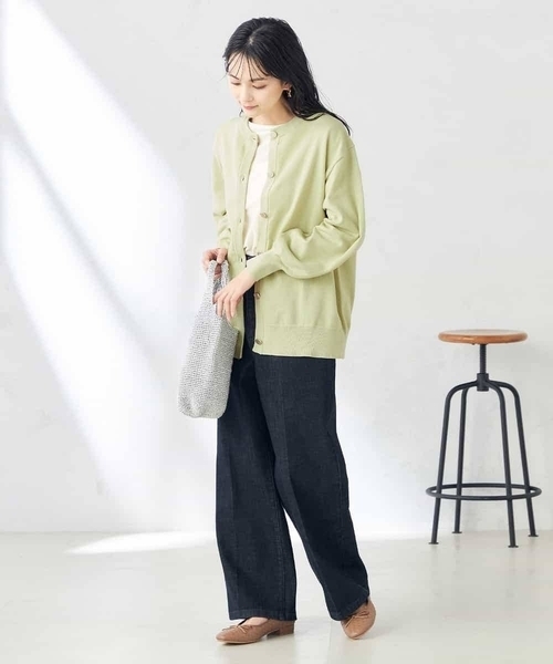 a.v.v(アーヴェヴェ)の「スウェットライククルーネックニットカーディガン(カーディガン/ボレロ・レディース・ミント/グレー系その他/チャコールグレー・36/34/38/40/42)」の8枚目の写真