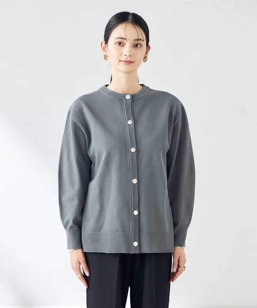 a.v.v(アーヴェヴェ)の「スウェットライククルーネックニットカーディガン(カーディガン/ボレロ・レディース・ミント/グレー系その他/チャコールグレー・36/34/38/40/42)」の19枚目の写真