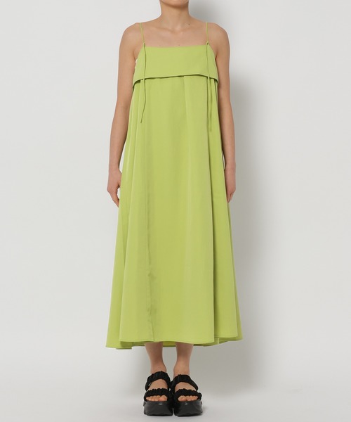 mysty woman(ミスティウーマン)の「2WAYリボンキャミワンピース 328016(ワンピース・レディース・ホワイト/グリーン系その他/ブラック・FREE)」の15枚目の写真