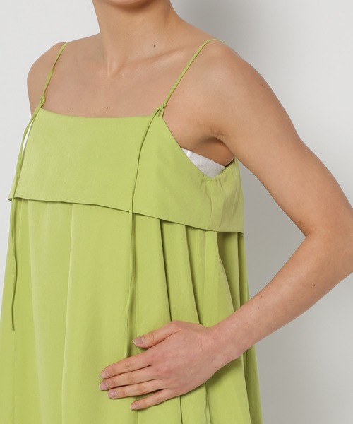 mysty woman(ミスティウーマン)の「2WAYリボンキャミワンピース 328016(ワンピース・レディース・ホワイト/グリーン系その他/ブラック・FREE)」の7枚目の写真