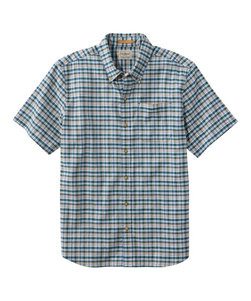 L.L.Bean(エルエルビーン)の「ストーンコースト・ヘンプ・シャツ、スライトリー・フィット(すっきりフィット) 半袖 プラッド 米国フィット・レギュラー(シャツ/ブラウス・メンズ・オレンジ系その他/ブルー系その他/グリーン系その他/ブラウン系その他/ブルー系その他2・LARGE/MEDIUM/SMALL)」の4枚目の写真